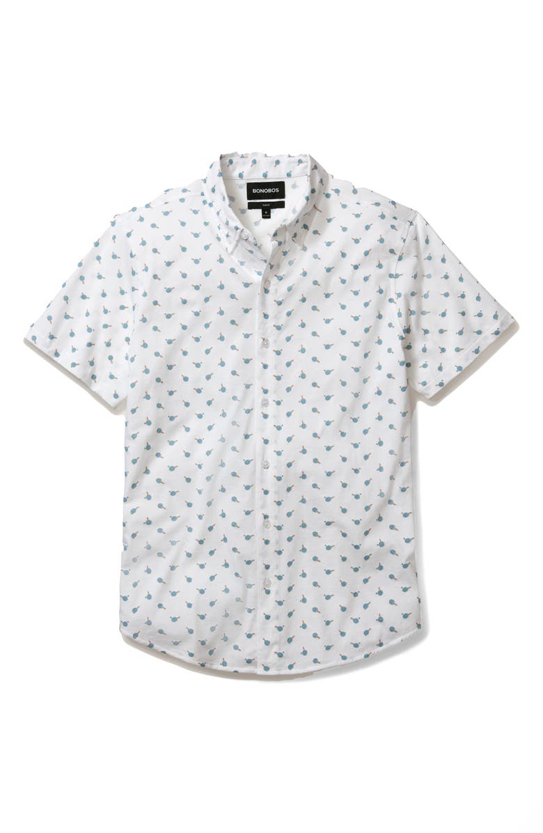 Bonobos Slim Fit Short Sleeve Knit Button-Down Shirt, Alternate, color, 