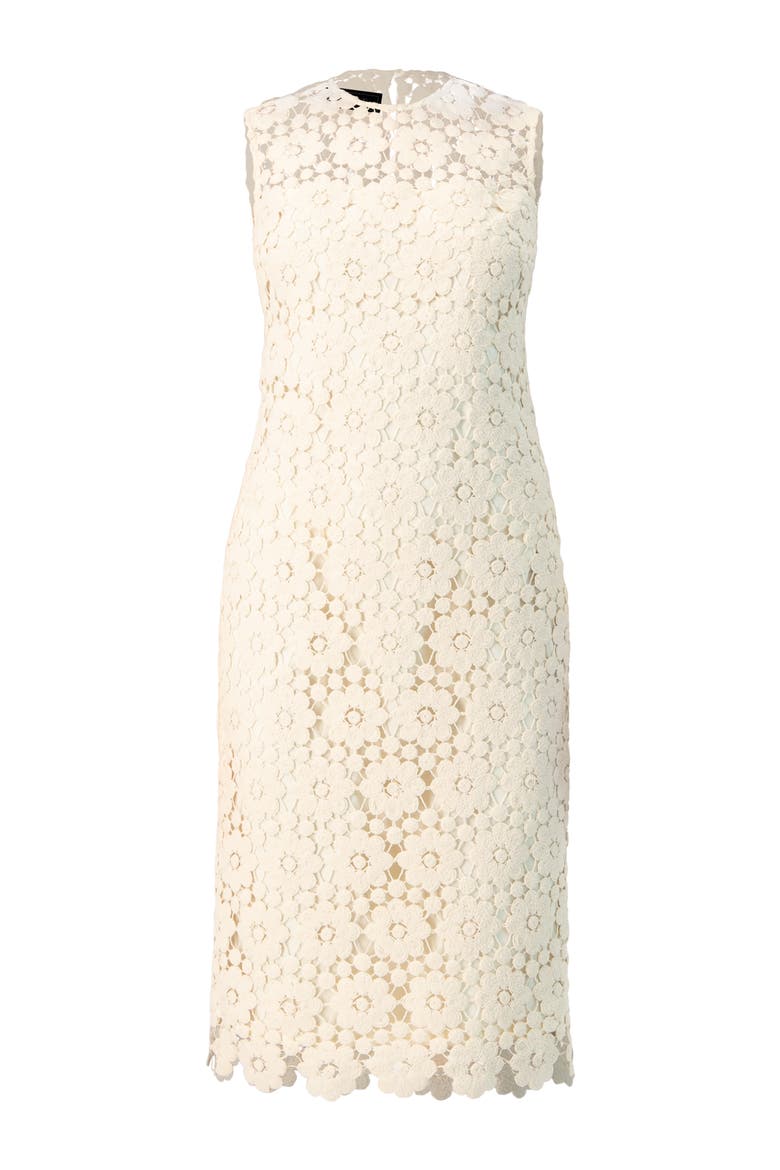 Lace Short Dress with Round Neck, Alternate, color, Ivory