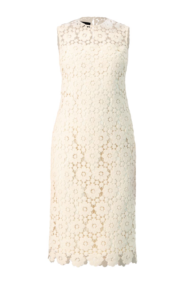 IVONNE Lace Short Dress with Round Neck, Alternate, color, Ivory