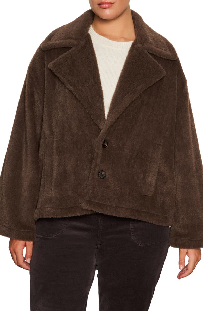 Sanctuary Colette Faux Fur Jacket, Main, color, Choco Chip