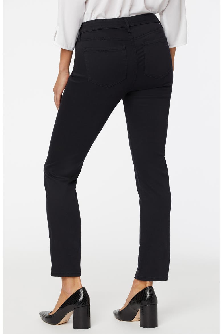 Sheri Rivet Side Slit Slim Ankle Jeans, Alternate, color, BLACK