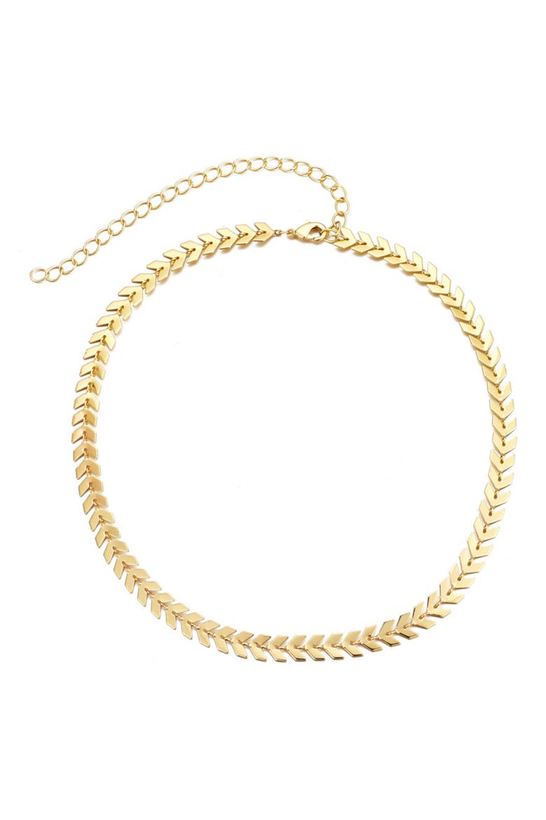 Fishtail Chain Necklace, Main, color, GOLD