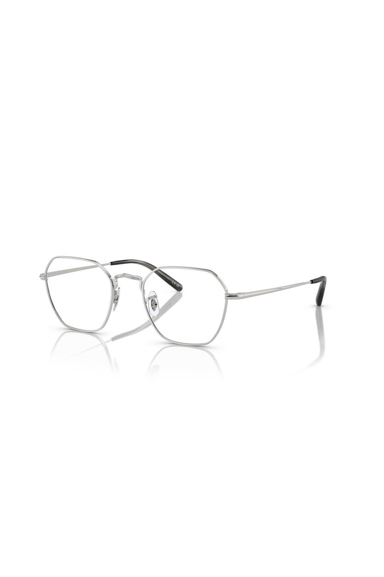 49mm Rectangle optical glasses, Main, color, Silver