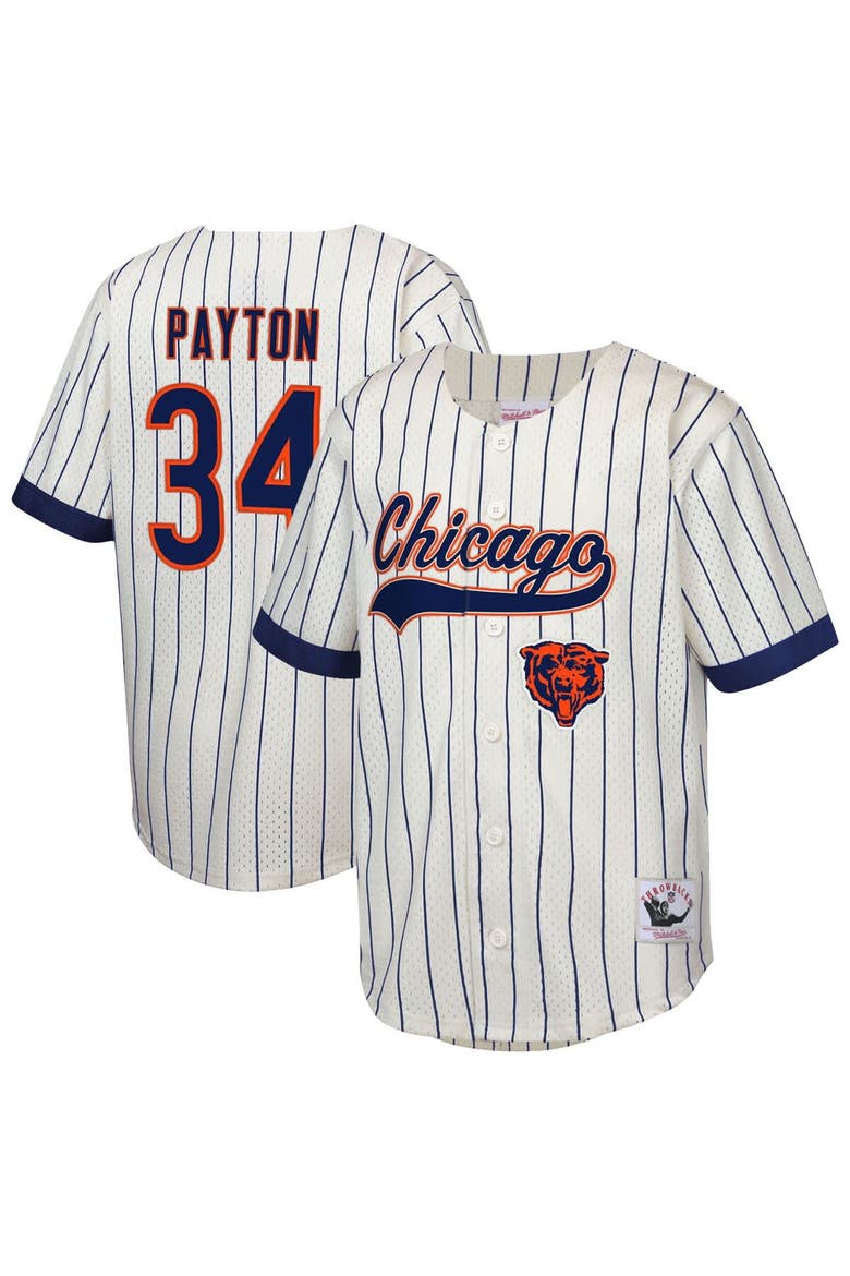Youth Mitchell & Ness Walter Payton Cream Chicago Bears Retired Player Name & Number Baseball Jersey, Main, color, Cream