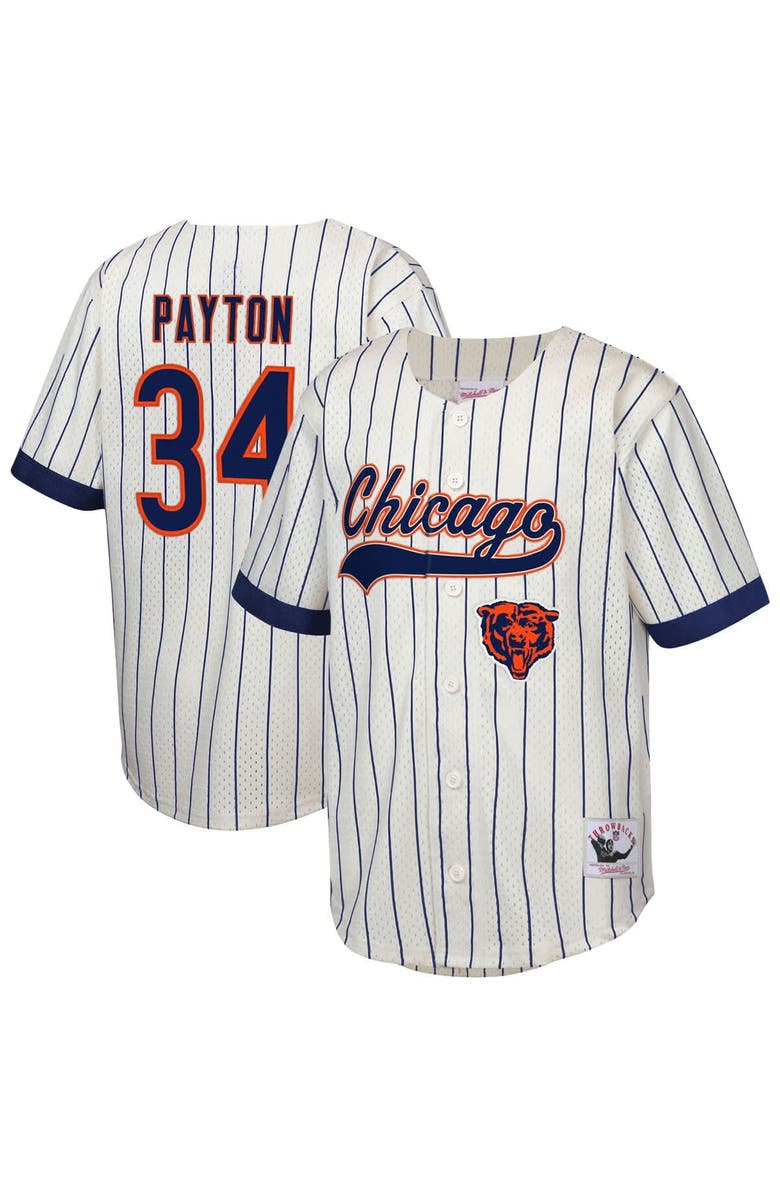 Mitchell & Ness Youth Mitchell & Ness Walter Payton Cream Chicago Bears Retired Player Name & Number Baseball Jersey, Main, color, Cream