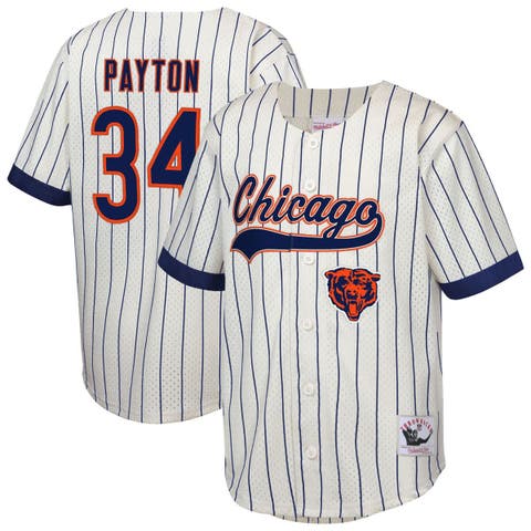 Youth Mitchell & Ness Walter Payton Cream Chicago Bears Retired Player Name & Number Baseball Jersey