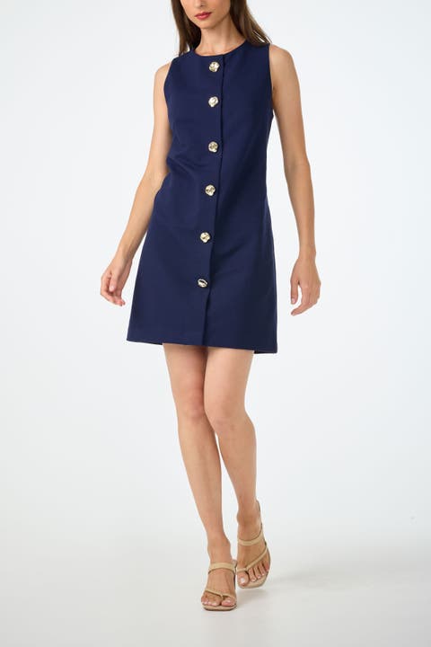 Cristas Button Front Tailored Dress