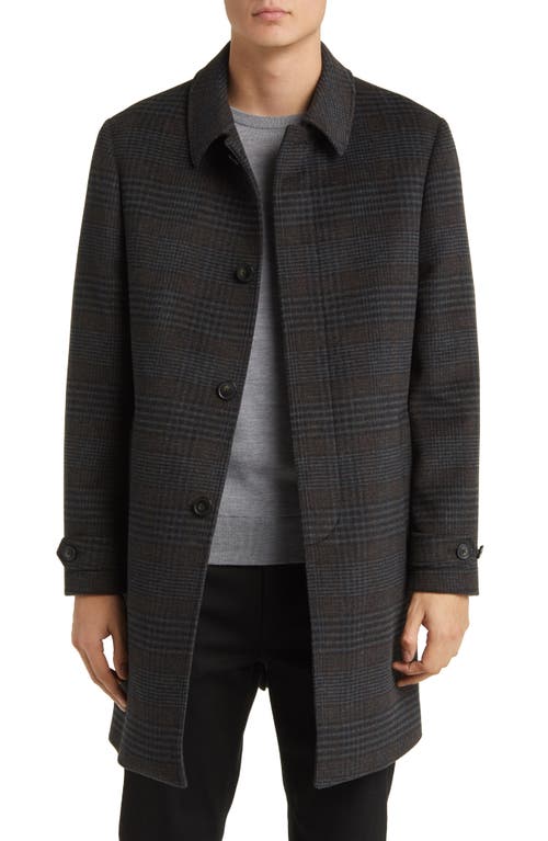 Hart Schaffner Marx Armitage Wool Blend Topcoat in Charcoal/Espresso  product