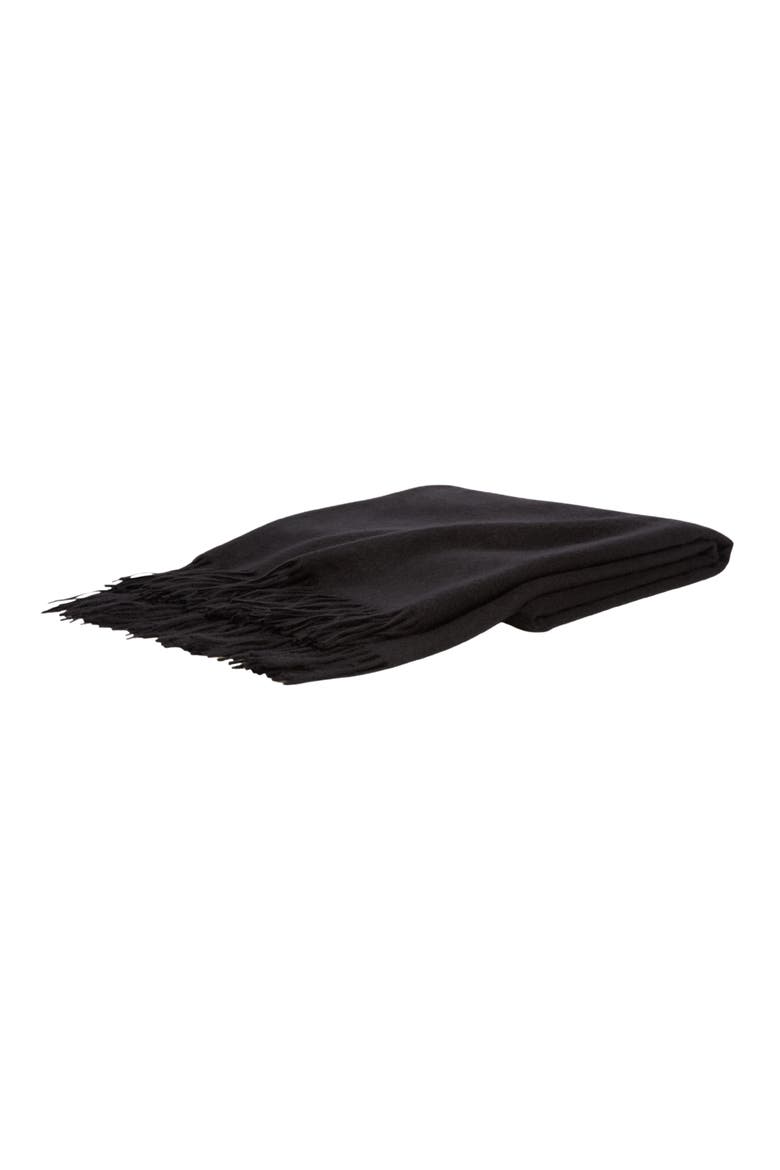 Remi Cashmere Throw Blanket, Main, color, Black