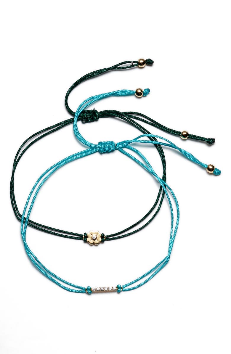 Nordstrom 2-Pack Cubic Zirconia Charm Friendship Bracelets, Main, color, 