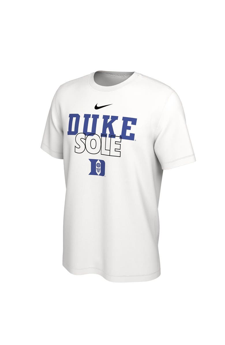 Nike White Duke Blue Devils 2023 On Court Bench T-Shirt, Alternate, color, 