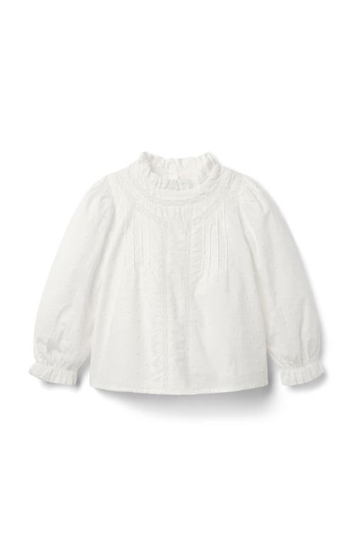 Janie And Jack The Pintuck Lace Top In White