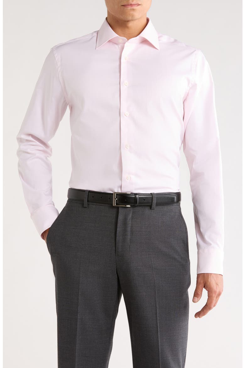 Dream Pink Cotton Stretch Twill Dress Shirt, Main, color, PINK