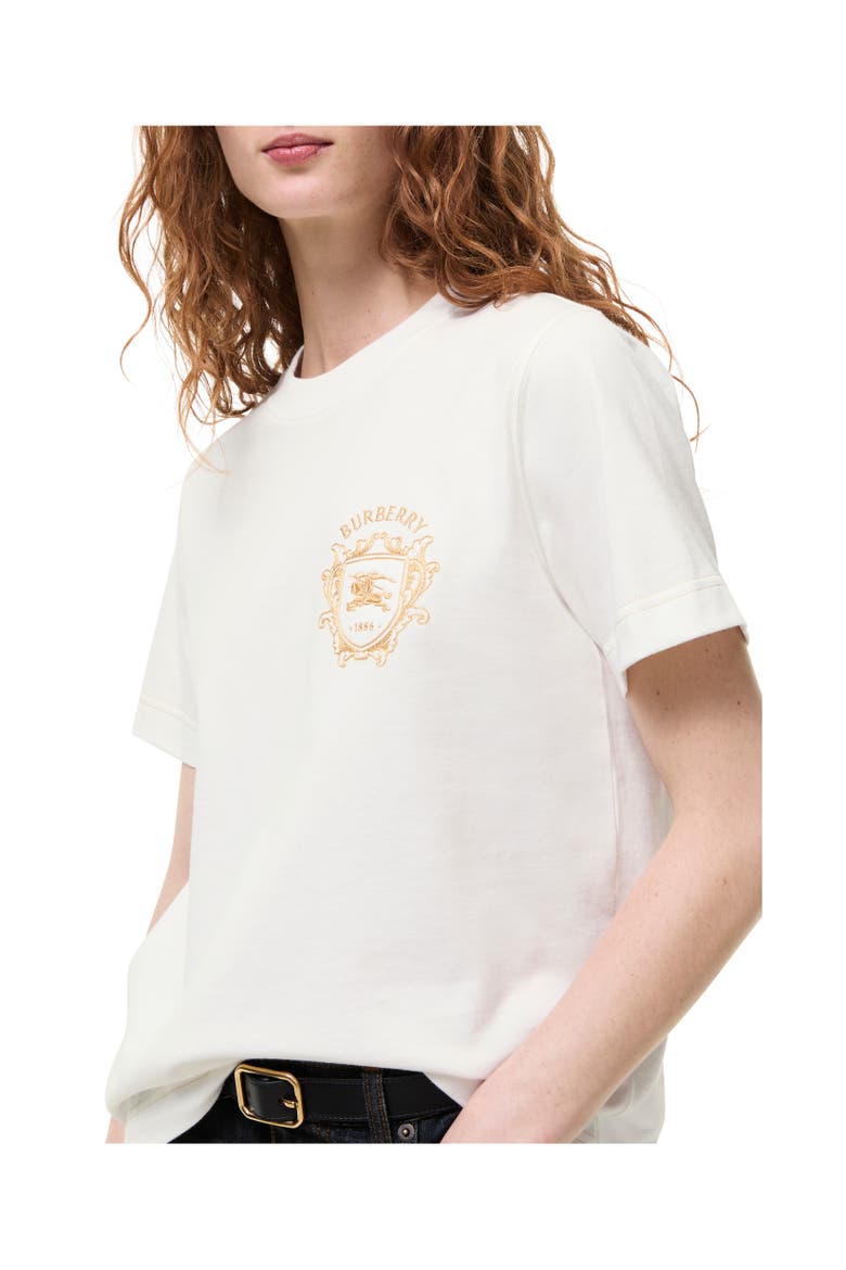 Knight Crest Cotton T-shirt, Alternate, color, Chalk white