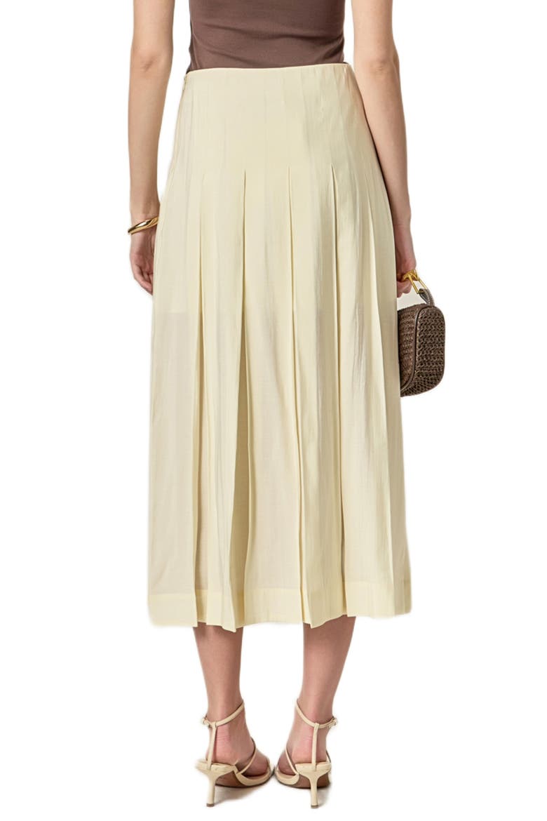 Pleated A-Line Skirt, Alternate, color, CREAM