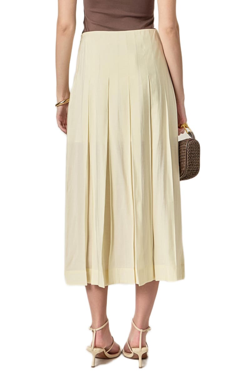 English Factory Pleated A-Line Skirt, Alternate, color, Cream