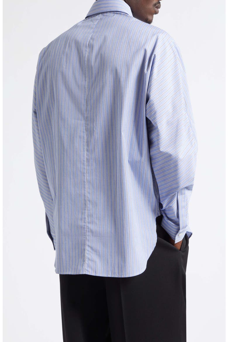Couture Seam Stripe Overshirt, Alternate, color, WHITE/ NAVY