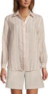 Lands' End Linen Long Sleeve Feminine Shirt