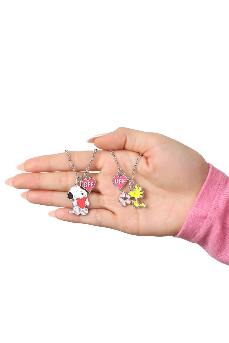Snoopy & Woodstock BFF 2 Piece Necklace Set - 16 + 3.25'', Alternate, color, Silver
