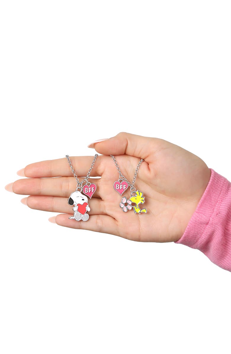 PEANUTS Snoopy & Woodstock BFF 2 Piece Necklace Set - 16 + 3.25'', Alternate, color, Silver