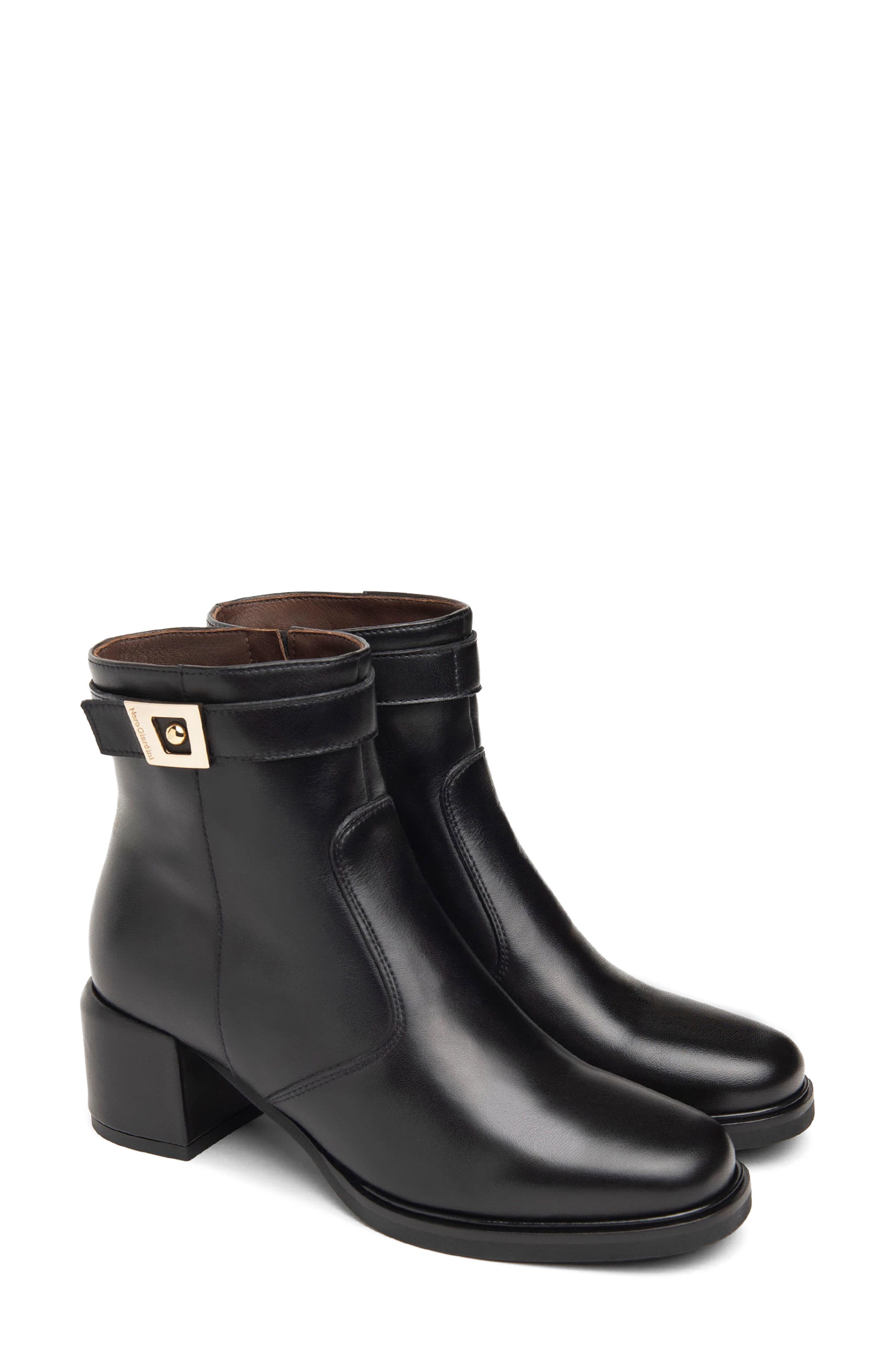 NeroGiardini Block Heel Bootie, Alternate, color, Black