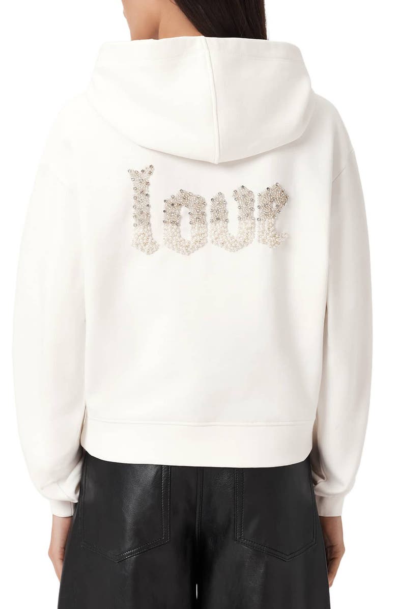 AllSaints Peace Pippa Hoodie, Alternate, color, Optic White