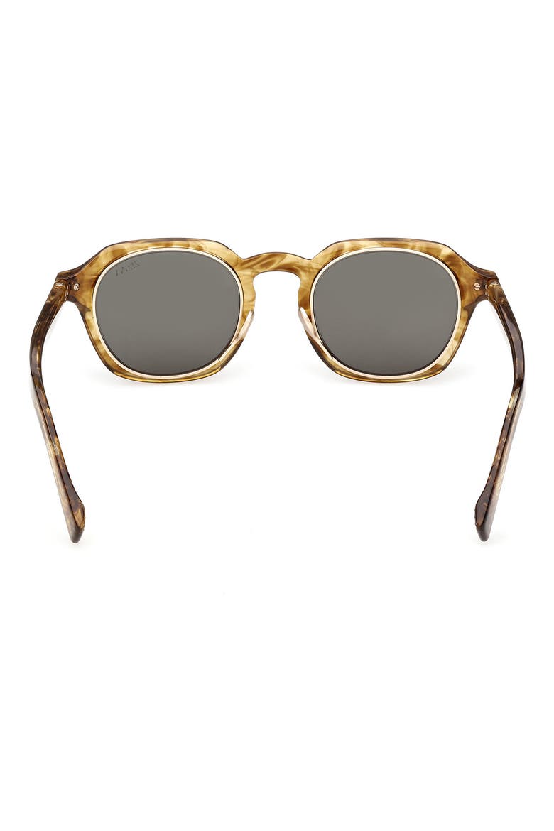 47mm Round Sunglasses, Alternate, color, TRANSPARENT BROWN / GREEN
