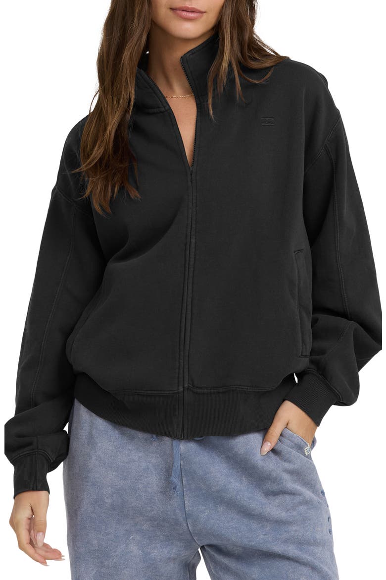 The Avery Brushed Cotton Blend Fleece Sweatshirt, Main, color, BLASTED BLUE