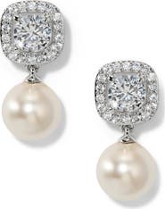 Nadri Cubic Zirconia Halo Drop Earrings