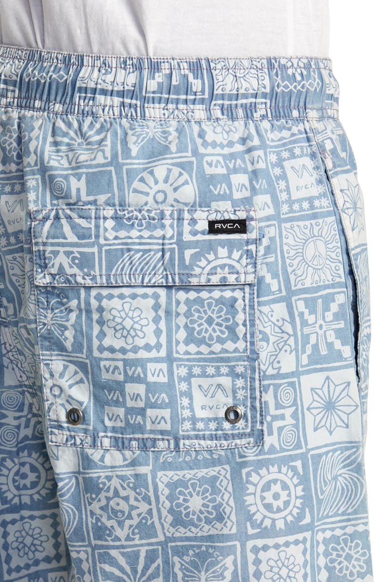 RVCA Escape Cotton Chambray Drawstring Shorts, Alternate, color, 