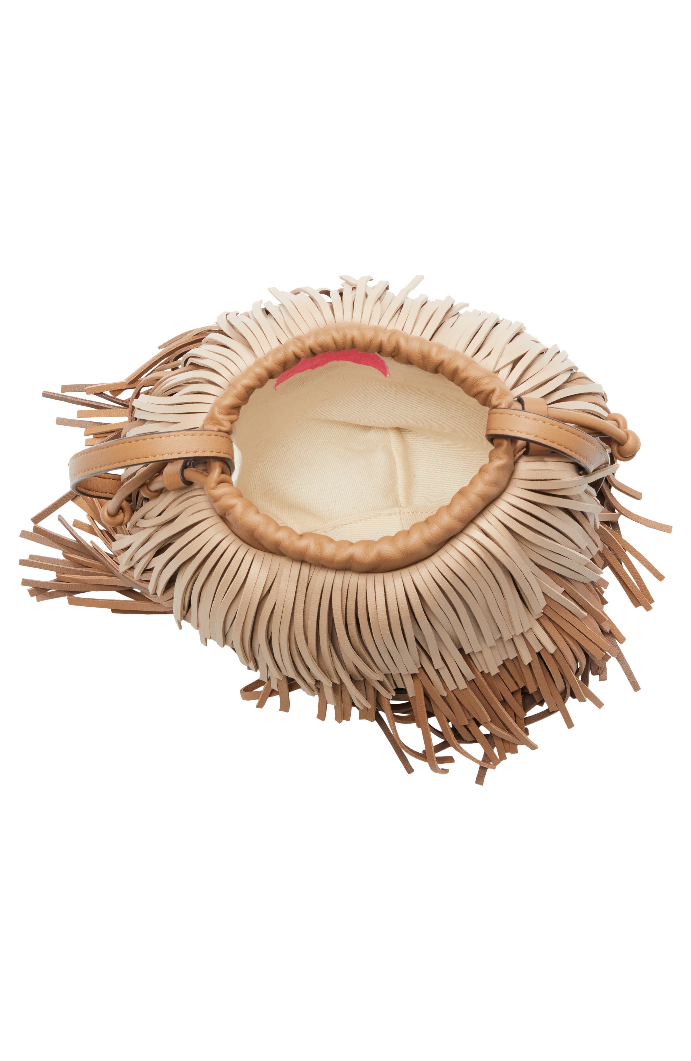 Zimmermann Fringe Leather Crossbody Bag, Alternate, color, Camel