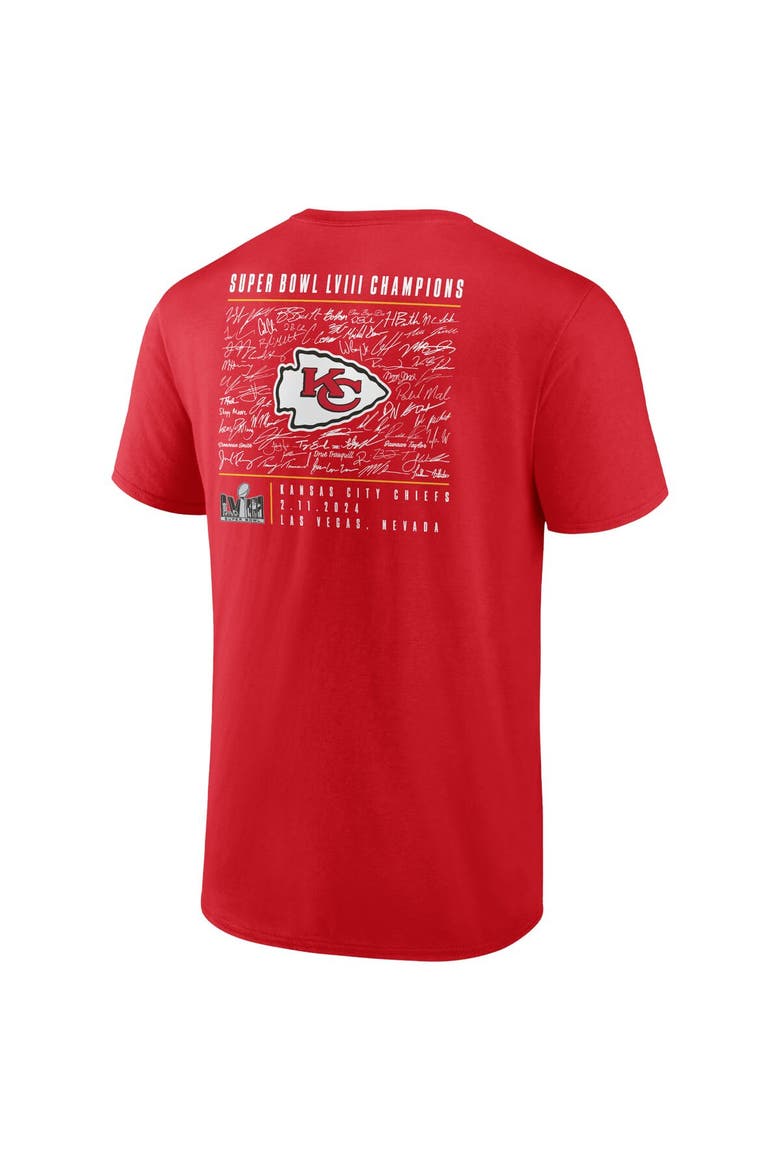 Men's Fanatics Branded Red Kansas City Chiefs Super Bowl LVIII Champions Signature Roster Big & Tall T-Shirt, Alternate, color, Red