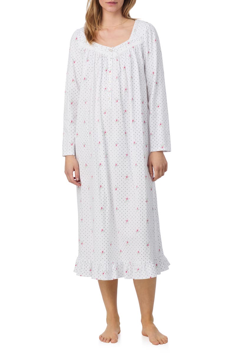 Eileen West Lace Trim Ballet Nightgown, Main, color, Ditsy Floral