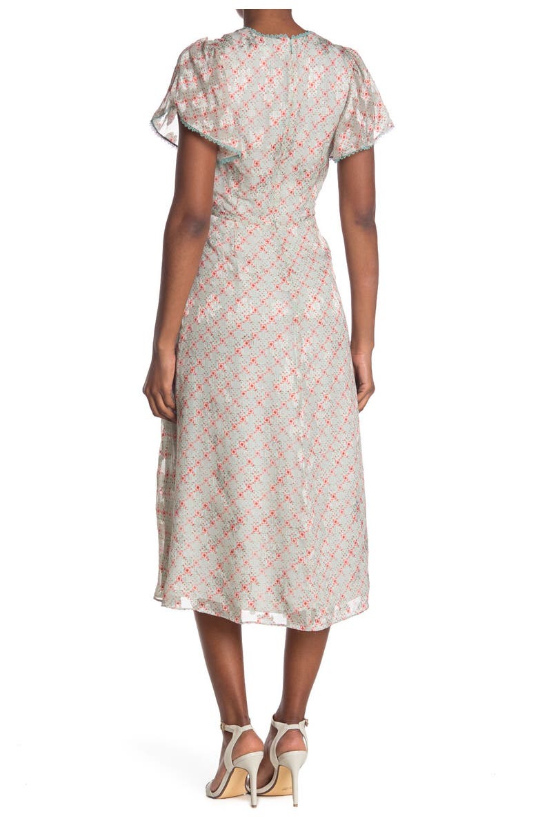 Simkhai Jonathan Simkhai Lily Medallion Jacquard Silk Blend Midi Dress, Alternate, color,