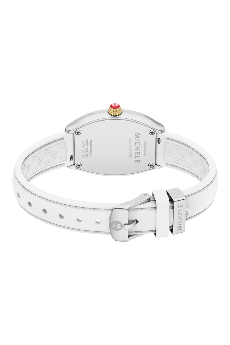 Relevé Sport Mid Silicone Strap Watch, 32mm, Alternate, color, WHITE