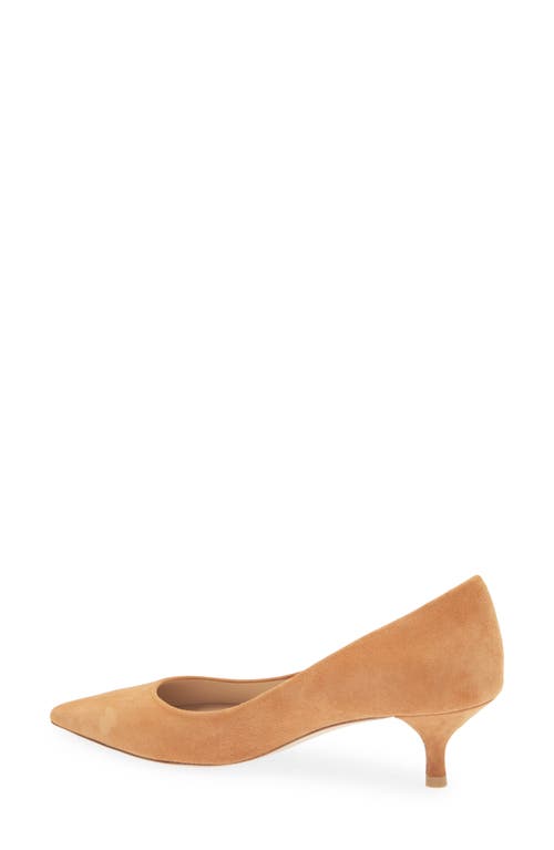 Stuart Weitzman Power Pointed Toe Kitten Heel Pump In Hazel