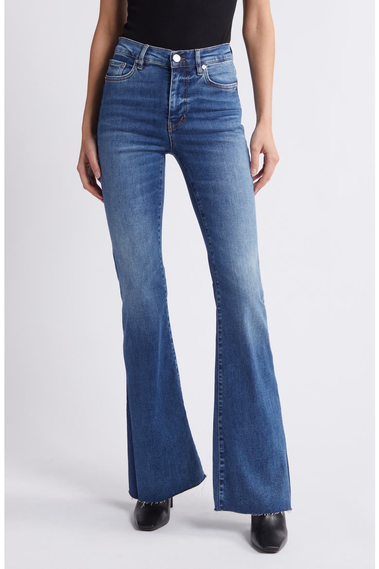 Le Easy Flare Raw Hem Jeans, Main, color, MERMAID