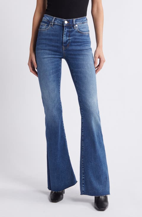 Le Easy Flare Raw Hem Jeans (Mermaid)