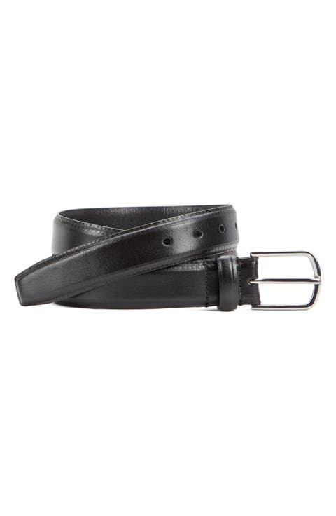 Edge Embossed Leather Belt