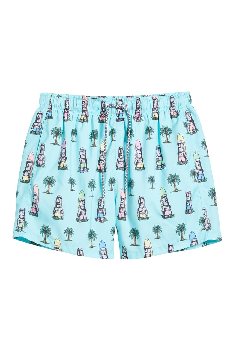 Island Elders Mid Length Swim Trunks, Alternate, color, BLUE