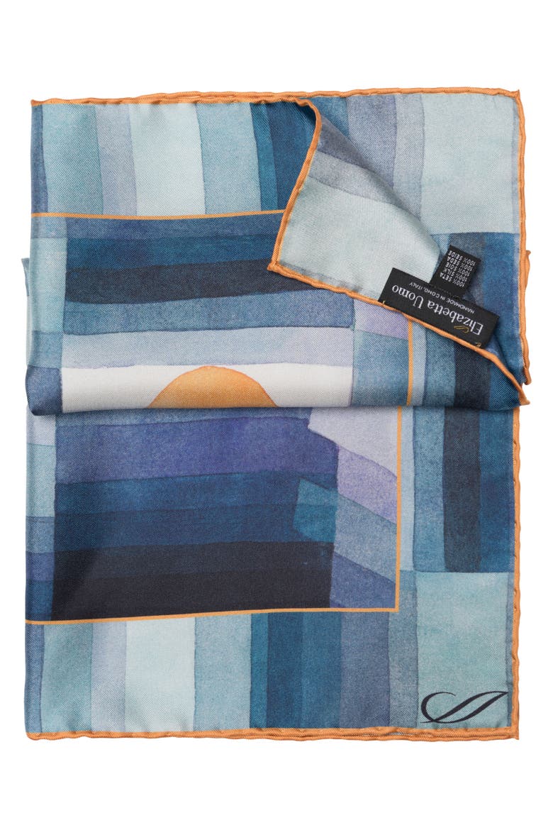 Early Autumn - Silk Pocket Square for Men, Alternate, color, Blue