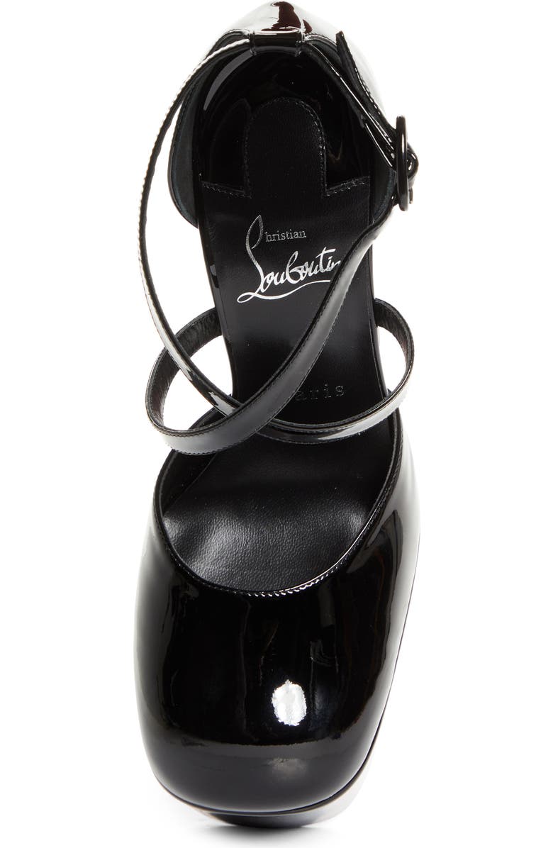 Christian Louboutin Aquadorcet Platform d'Orsay Ankle Strap Pump, Alternate, color, Black/ Black