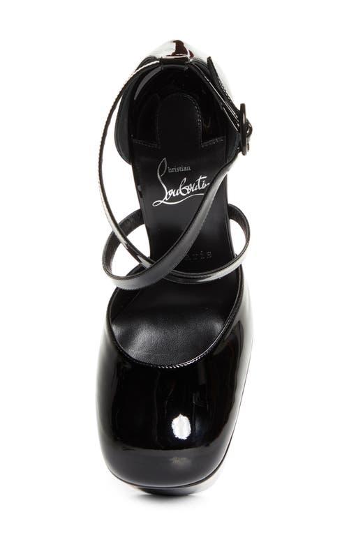Christian Louboutin Aquadorcet Platform D'orsay Ankle Strap Pump In Black