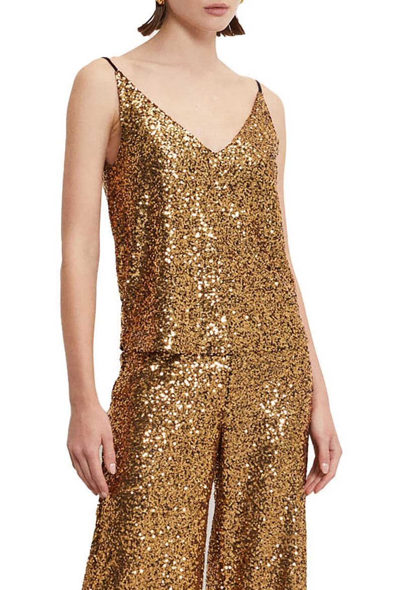 Top With Sequins, Main, color, Gold