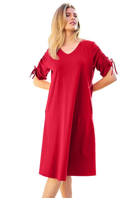 Crochet Asymmetrical Hem Midi Dress