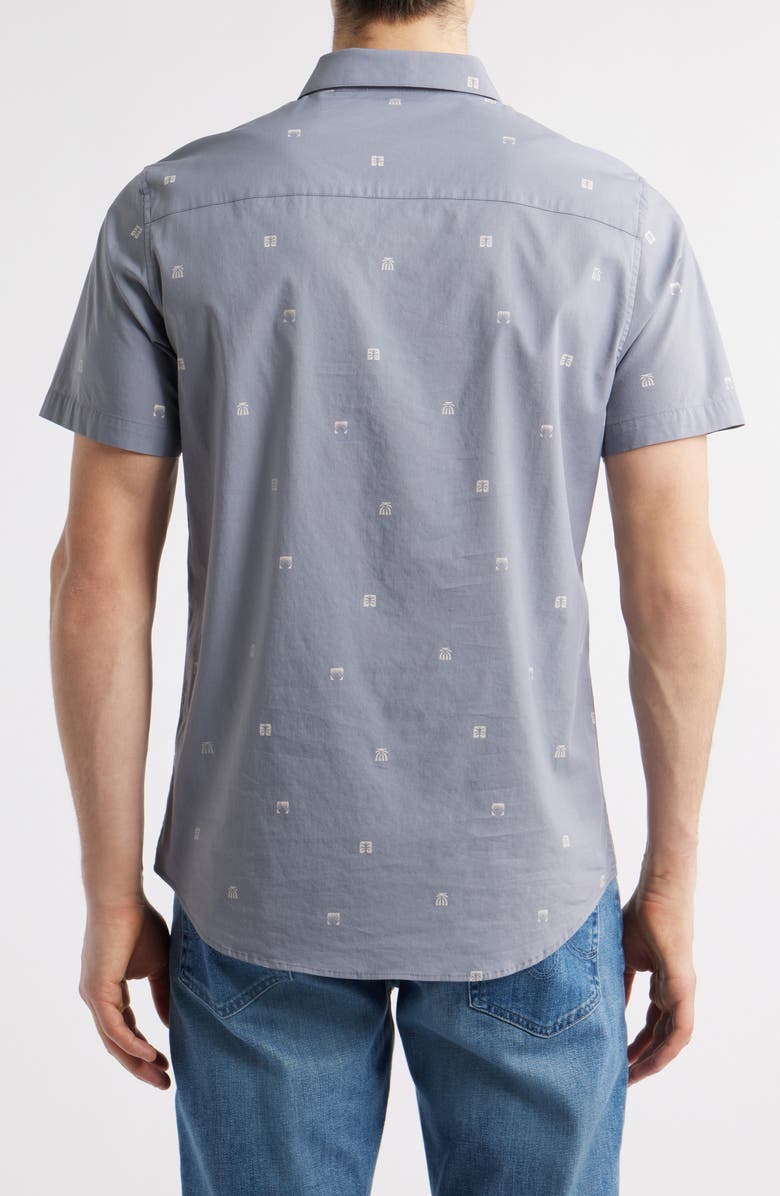 TravisMathew French Rivera Short Sleeve Button-Up Shirt, Alternate, color, Quiet Shade