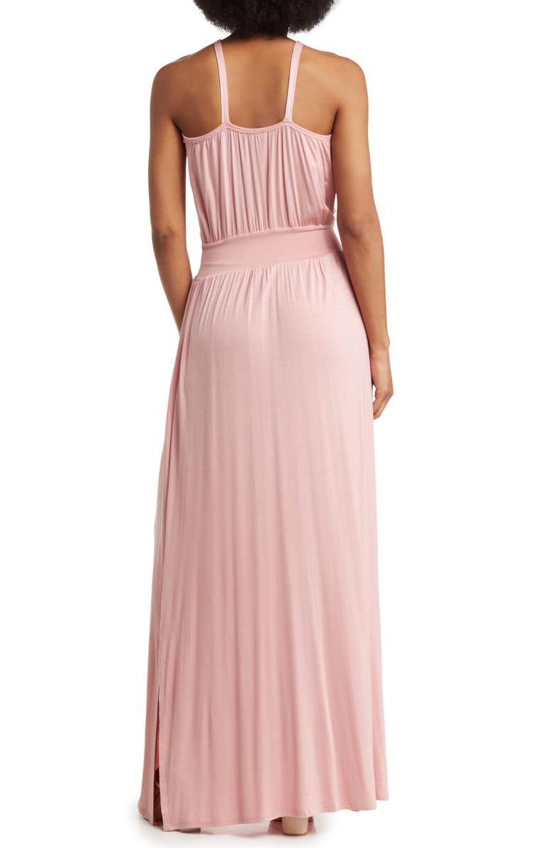 GO COUTURE Halter Neck Blouson Maxi Dress, Alternate, color, Mauve