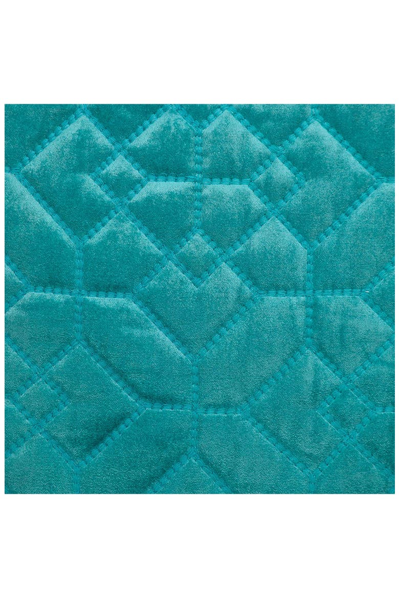 Quilted Velvet Throw Pillow, Alternate, color, AQUA