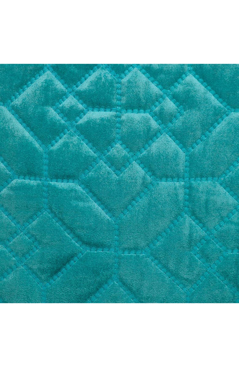 PARKLAND COLLECTION Quilted Velvet Throw Pillow, Alternate, color, Aqua
