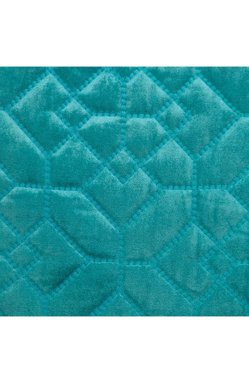 Parkland Collection Quilted Velvet Throw Pillow In Aqua